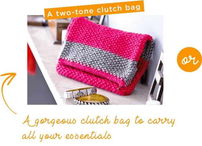 Two-tone clutch bag