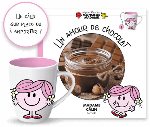 Le N°1 : le mug collector Madame Câlin + le livre avec 13 recettes faciles pleines de douceur