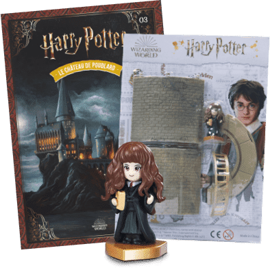 Le n°3 : Le fascicule + la figurine Hermione + les pièces de la tour du château