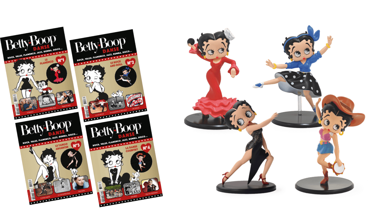 TOUS LES 15 JOURS : une figurine Betty Boop + un fascicule ! Collectionnez les figurines Betty Boop Danse ainsi que les fascicules illustrés et richement documentés sur l'histoire de Betty Boop et de la danse.