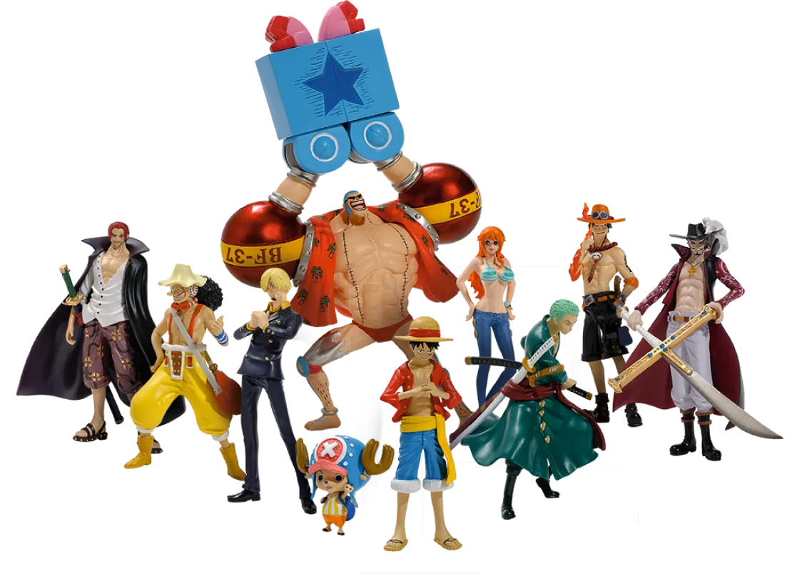 Figurines Luffy, Usopp, Chopper, Sanji, Ace