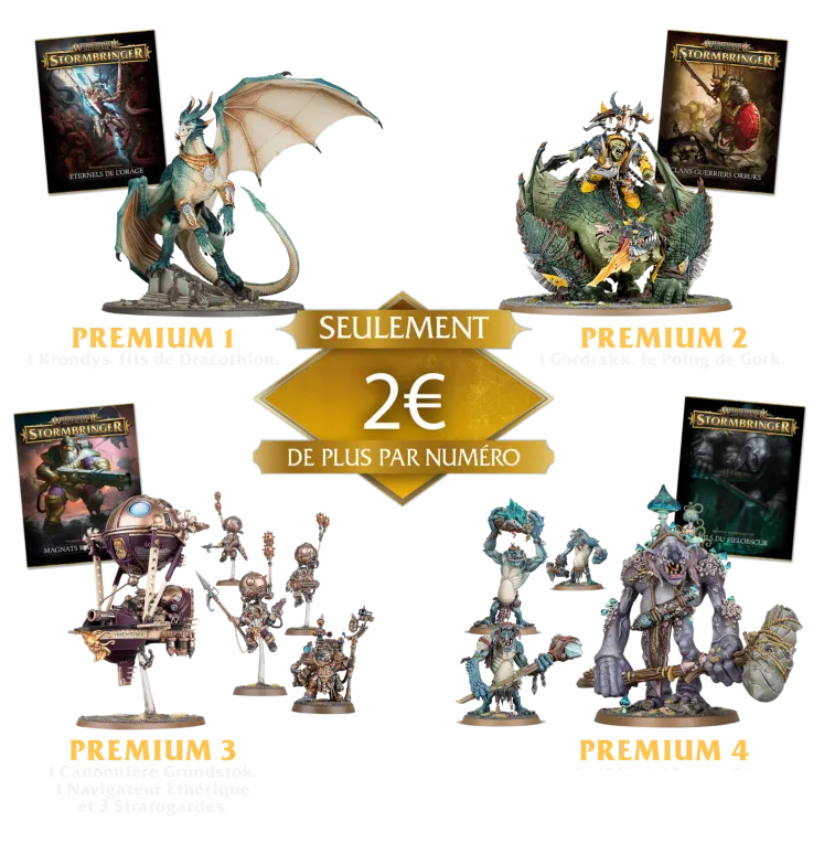 4 sets exclusifs comprenant des fascicules et de nombreuses figurines Warhammer 