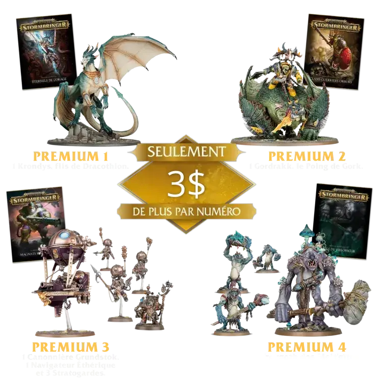 4 sets exclusifs comprenant des fascicules et de nombreuses figurines Warhammer 