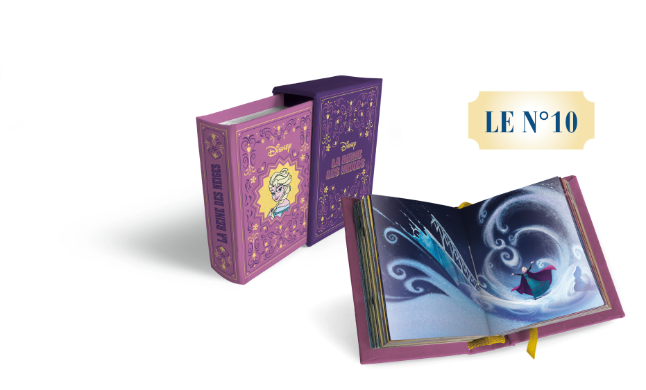 Le N°10 : Le mini-livre LA REINE DES NEIGES et son étui 