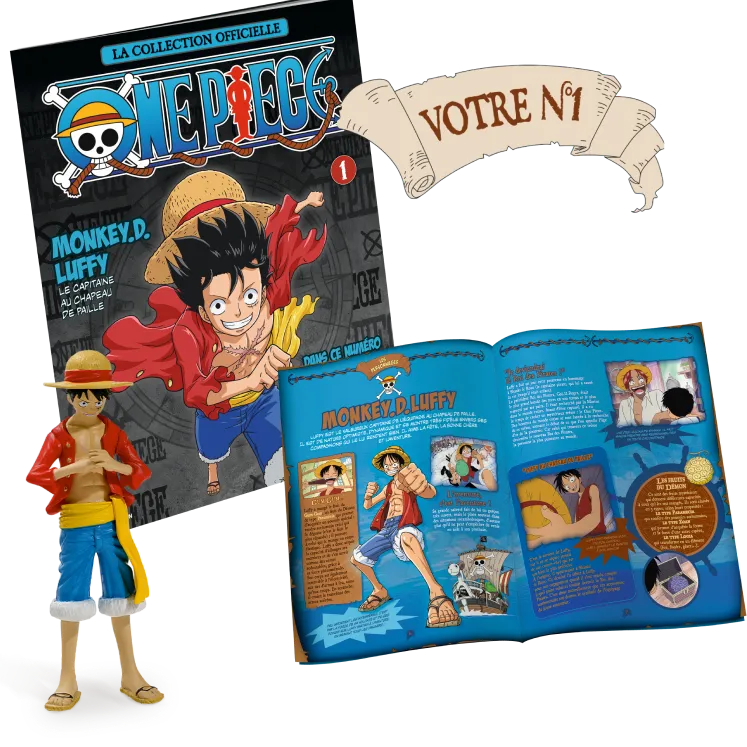 Le N°1 : La figurine Monkey.D.Luffy Capitaine de l'Équipage de Chapeau de Paille + Le fascicule