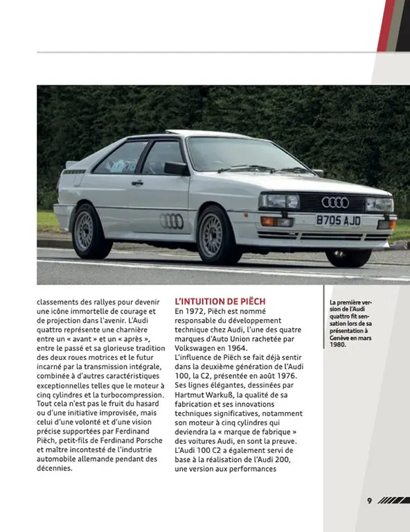 De passionnants fascicules pour tout savoir l'Audi quattro et son histoire