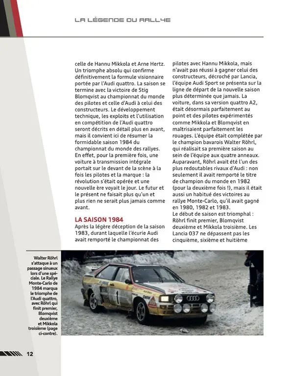 De passionnants fascicules pour tout savoir l'Audi quattro et son histoire