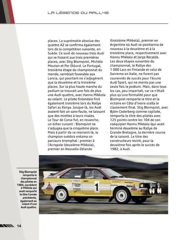 De passionnants fascicules pour tout savoir l'Audi quattro et son histoire